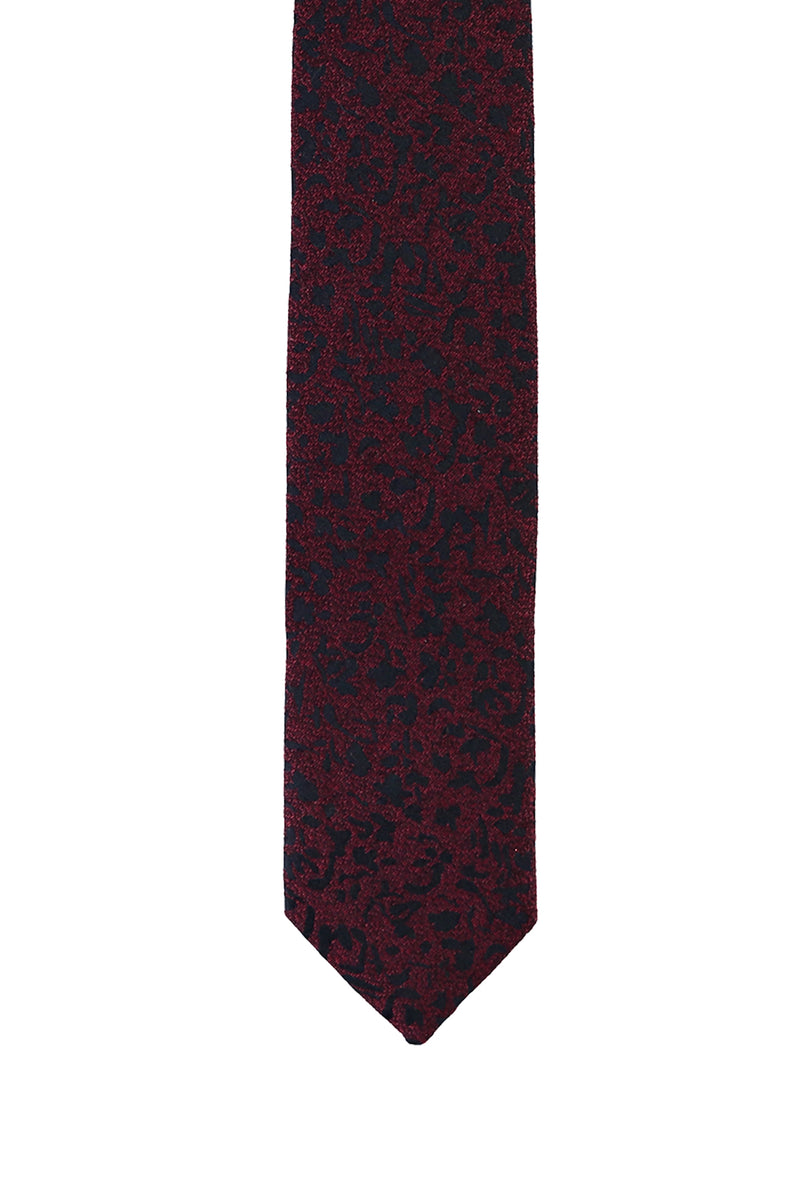 Koyu Kırmızı Desenli Kravat