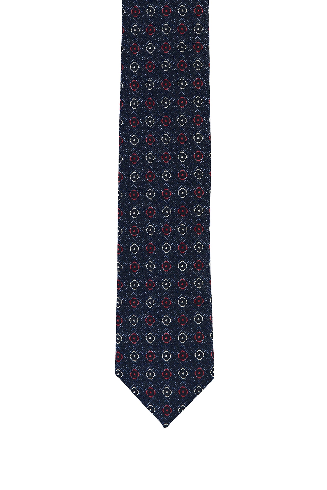 Orta Lacivert Desenli Kravat