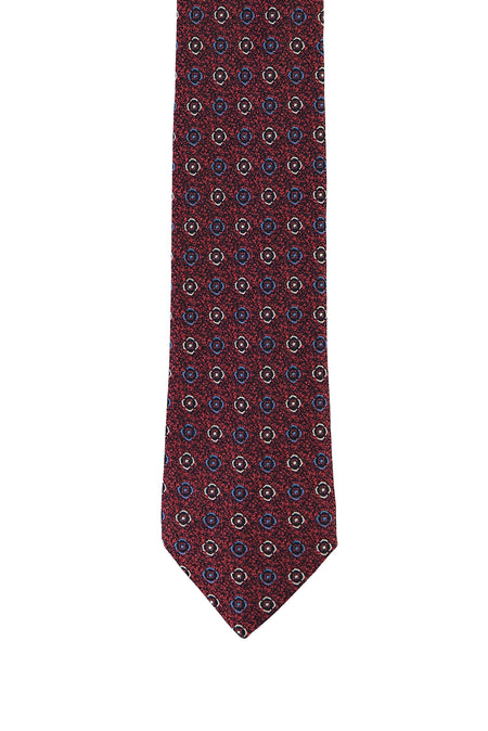 Koyu Bordo Desenli Kravat