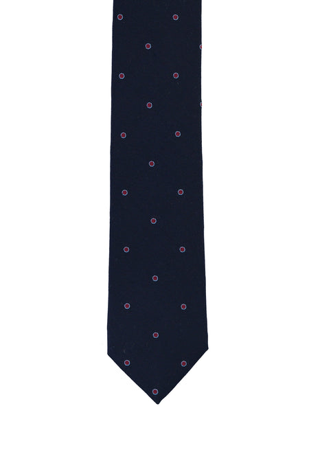 Koyu Lacivert Desenli Kravat