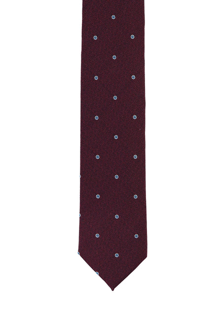 Koyu Bordo Desenli Kravat