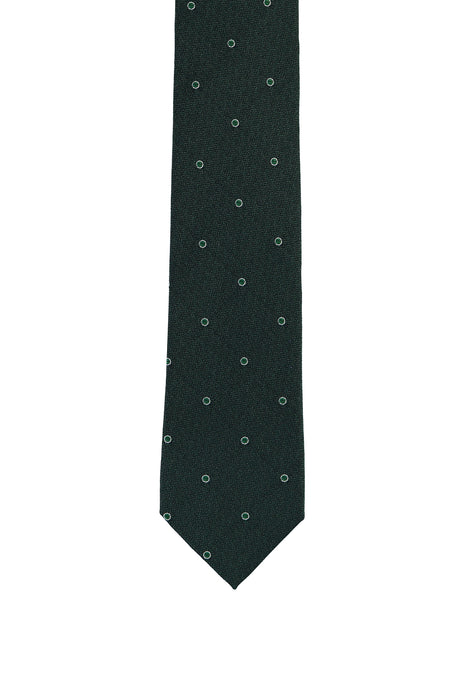 Koyu Yeşil Desenli Kravat