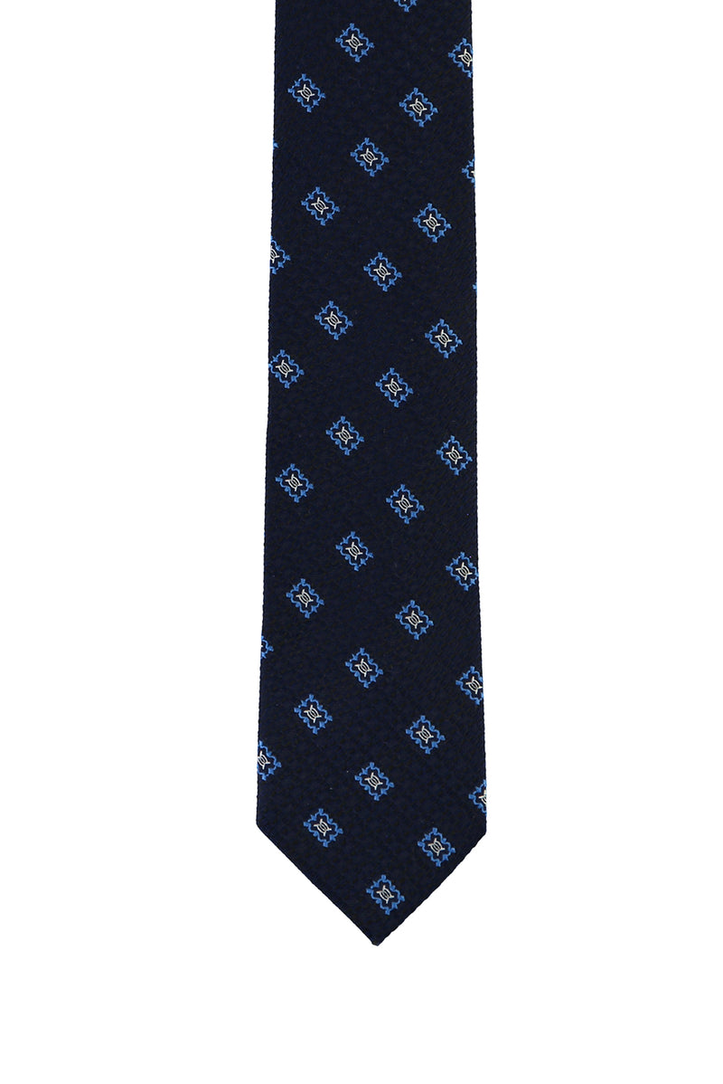 Koyu Mavi  Desenli Kravat