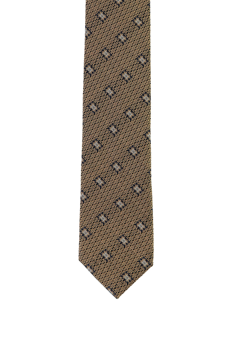 Koyu Kahve Desenli Kravat