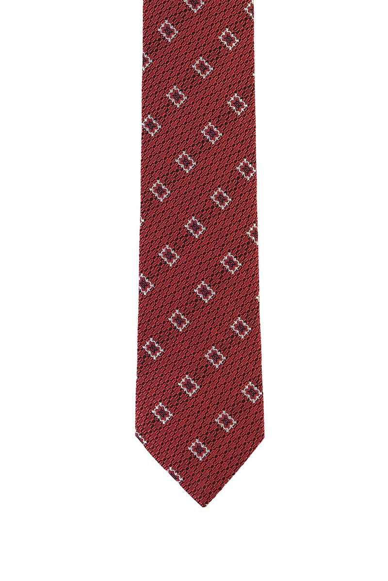 Koyu Kırmızı Desenli Kravat