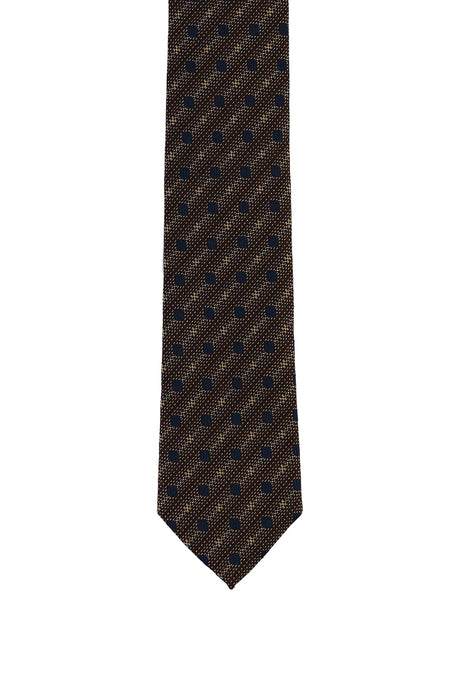 Koyu Kahve Desenli Kravat