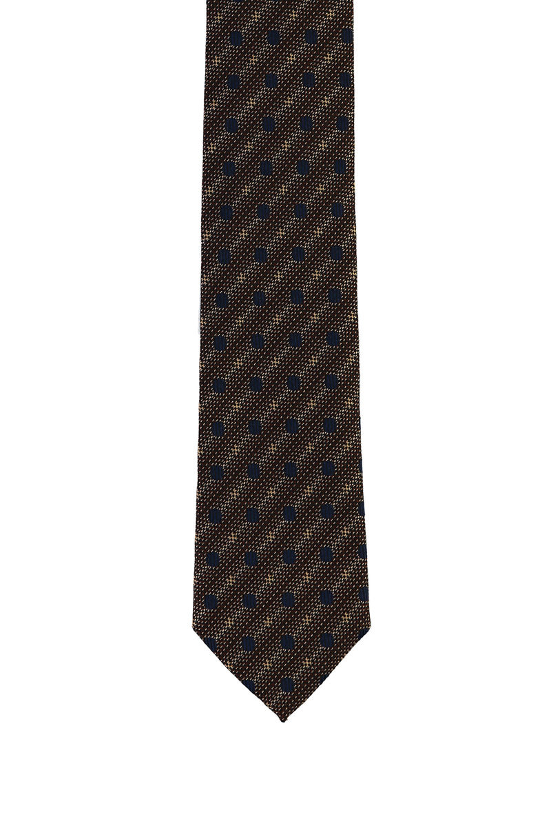 Koyu Kahve Desenli Kravat