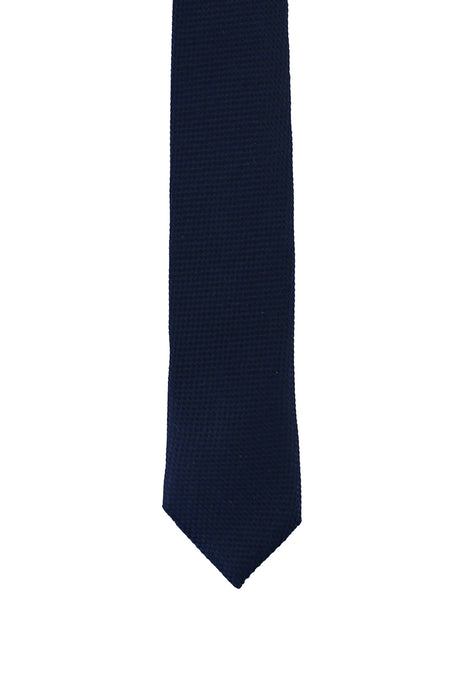 Koyu Lacivert A.K Kareli İnce  Kravat