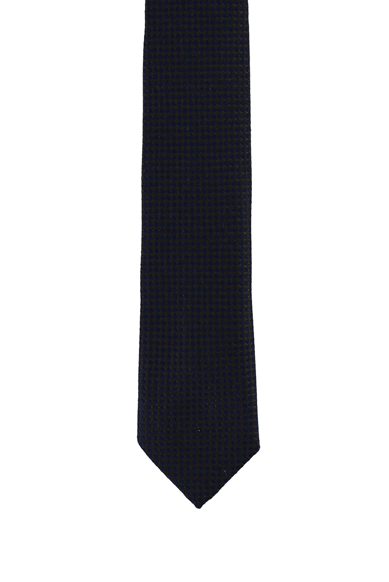 Koyu Kahve A.K Kareli İnce  Kravat