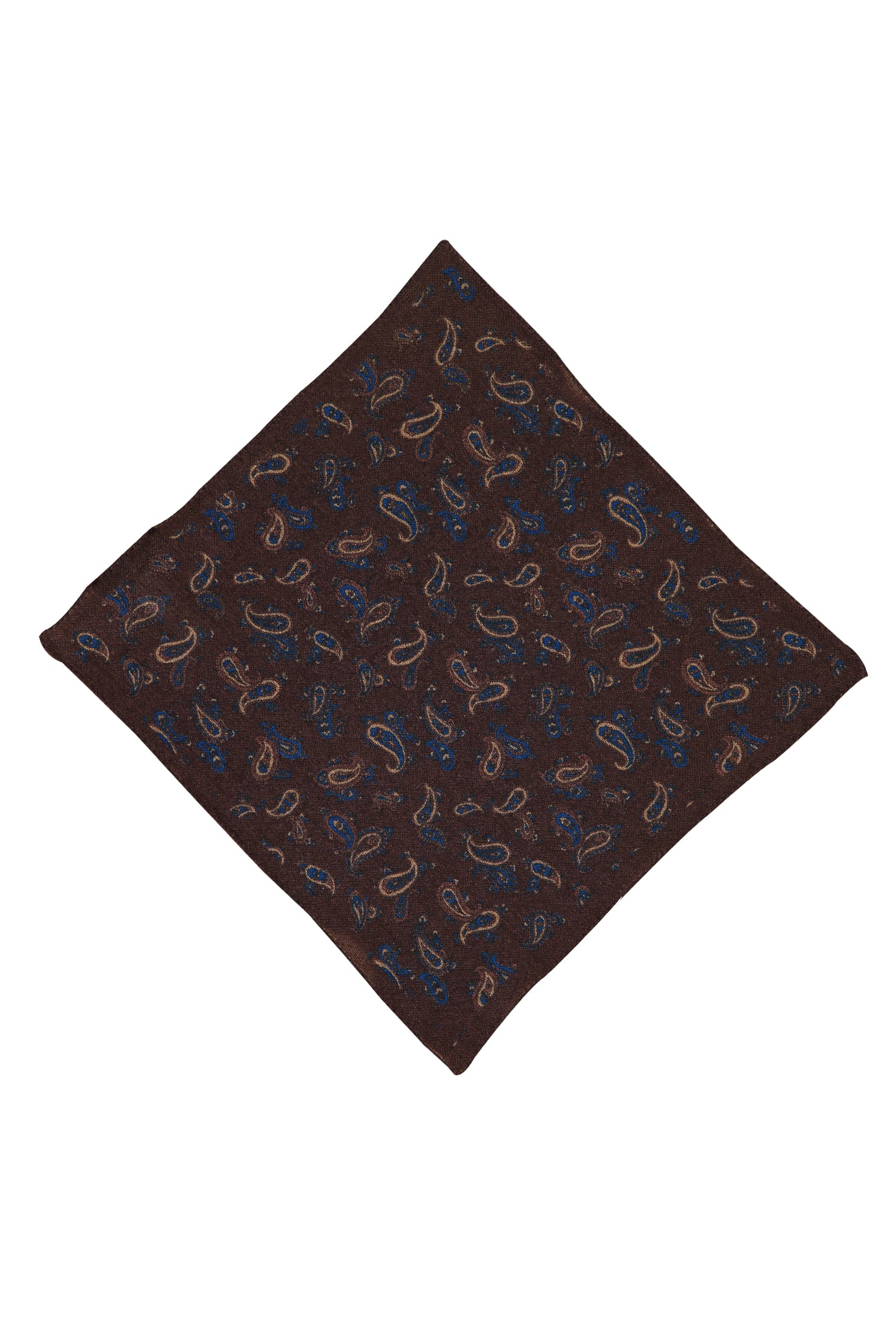 Koyu Kahve İtalyan Desenli Yün Mendil