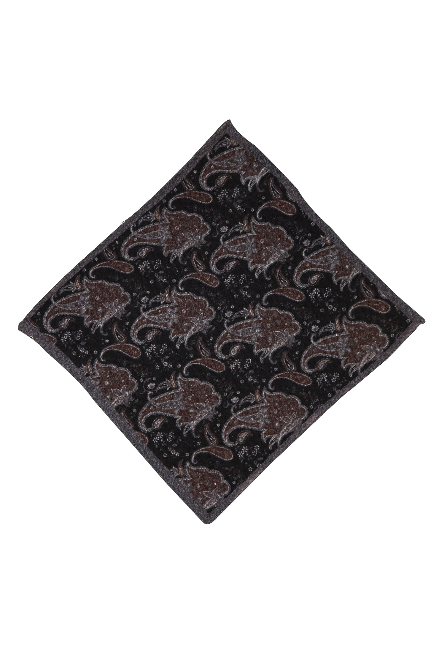 Siyah İtalyan Yün Desenli Mendil