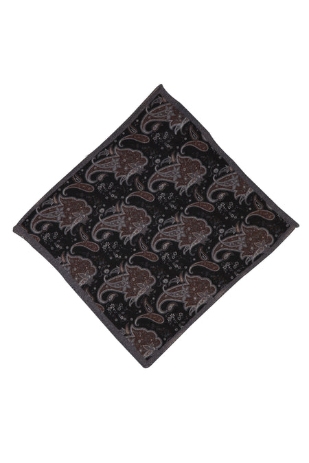 Siyah İtalyan Yün Desenli Mendil