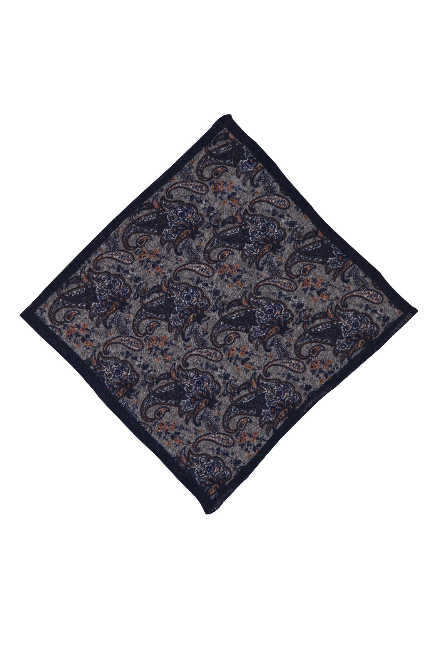 Orta Gri İtalyan Desenli Yün Mendil