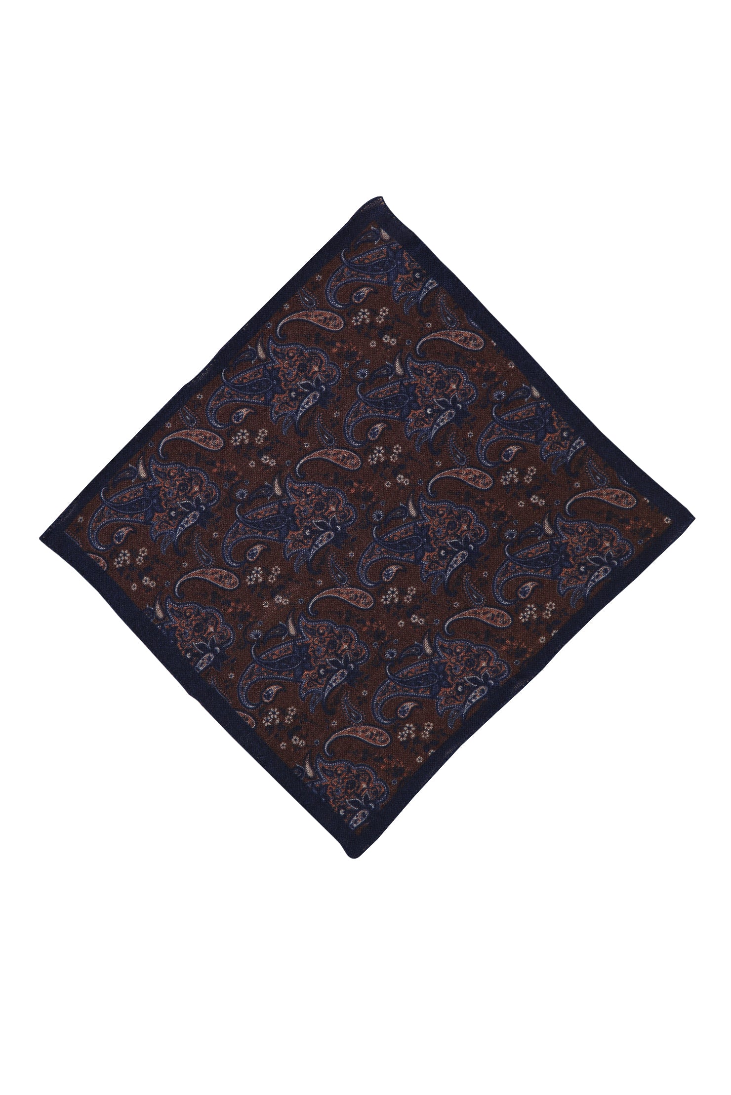 Koyu Kahve İtalyan Desenli Yün Mendil