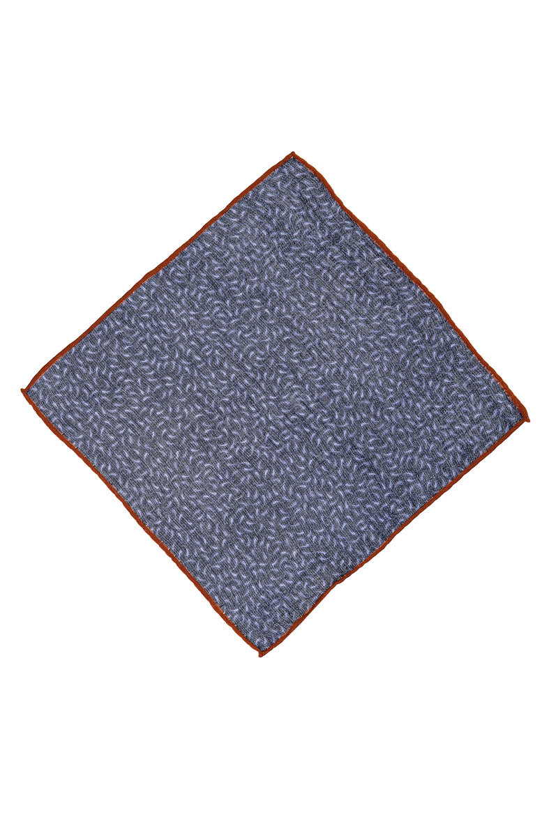 Açık Lacivert İtalyan Desenli Yün Mendil