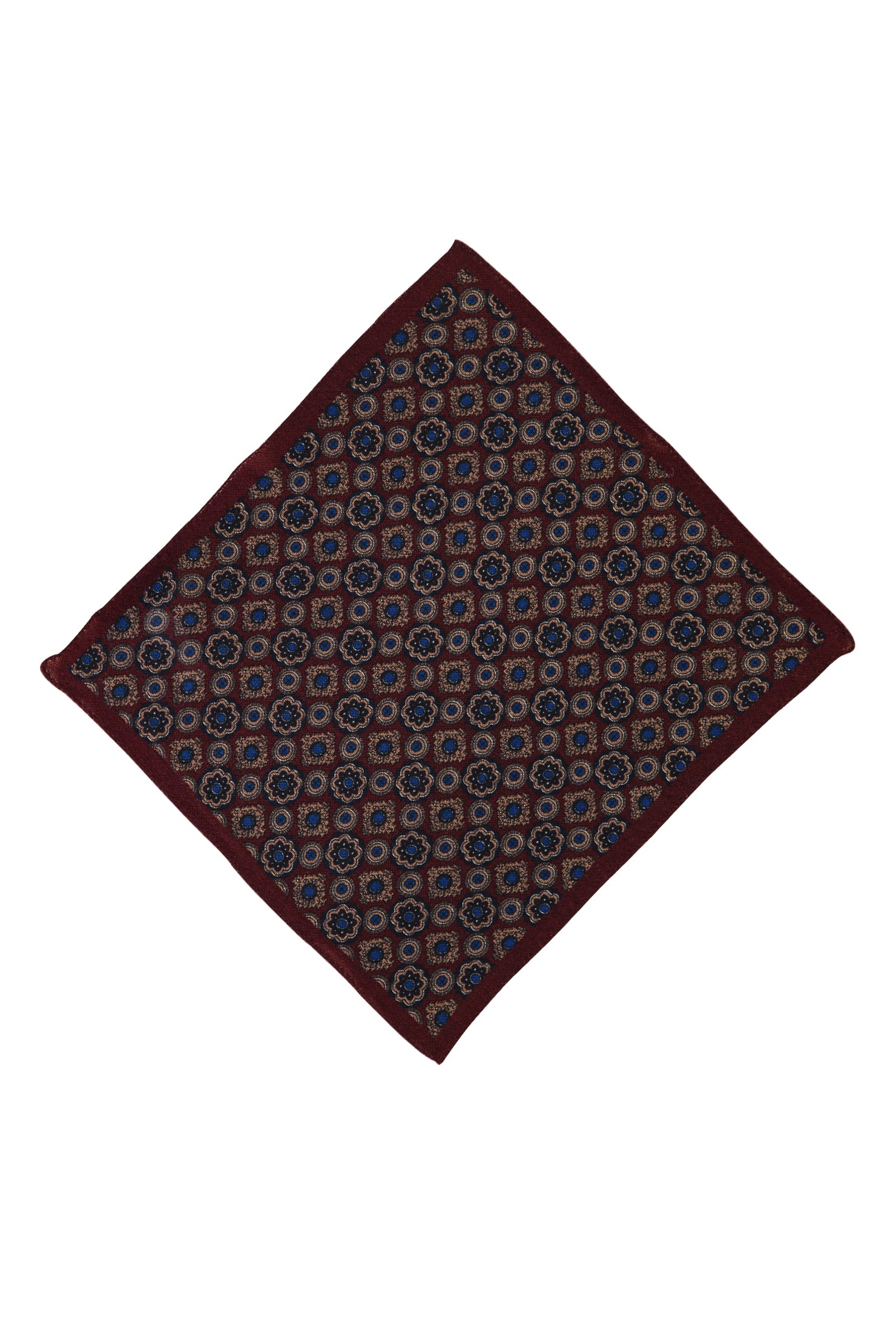 Koyu Kahve İtalyan Desenli Yün Mendil