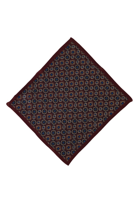 Koyu Kahve İtalyan Desenli Yün Mendil