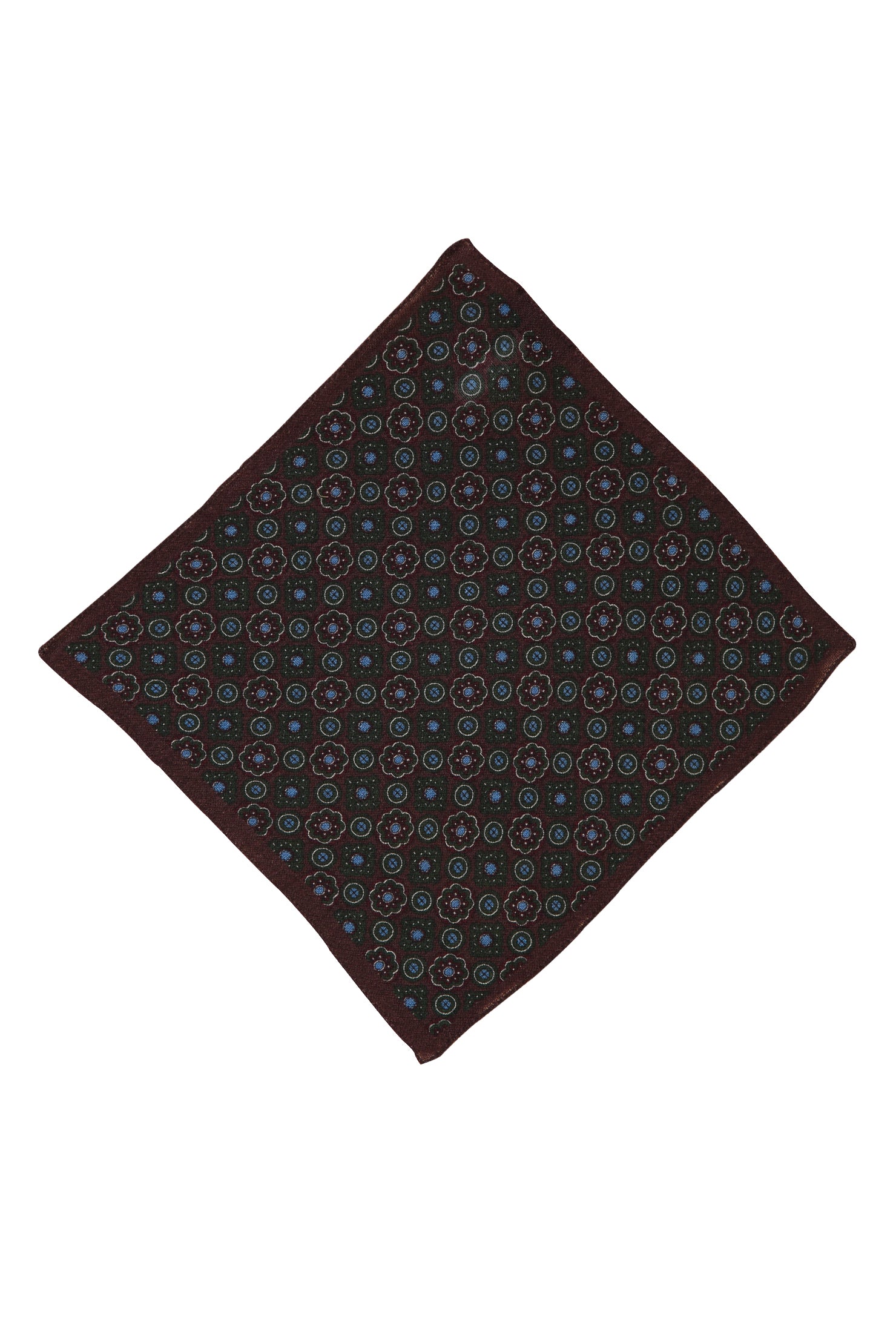 Koyu Bordo İtalyan Desenli Yün Mendil