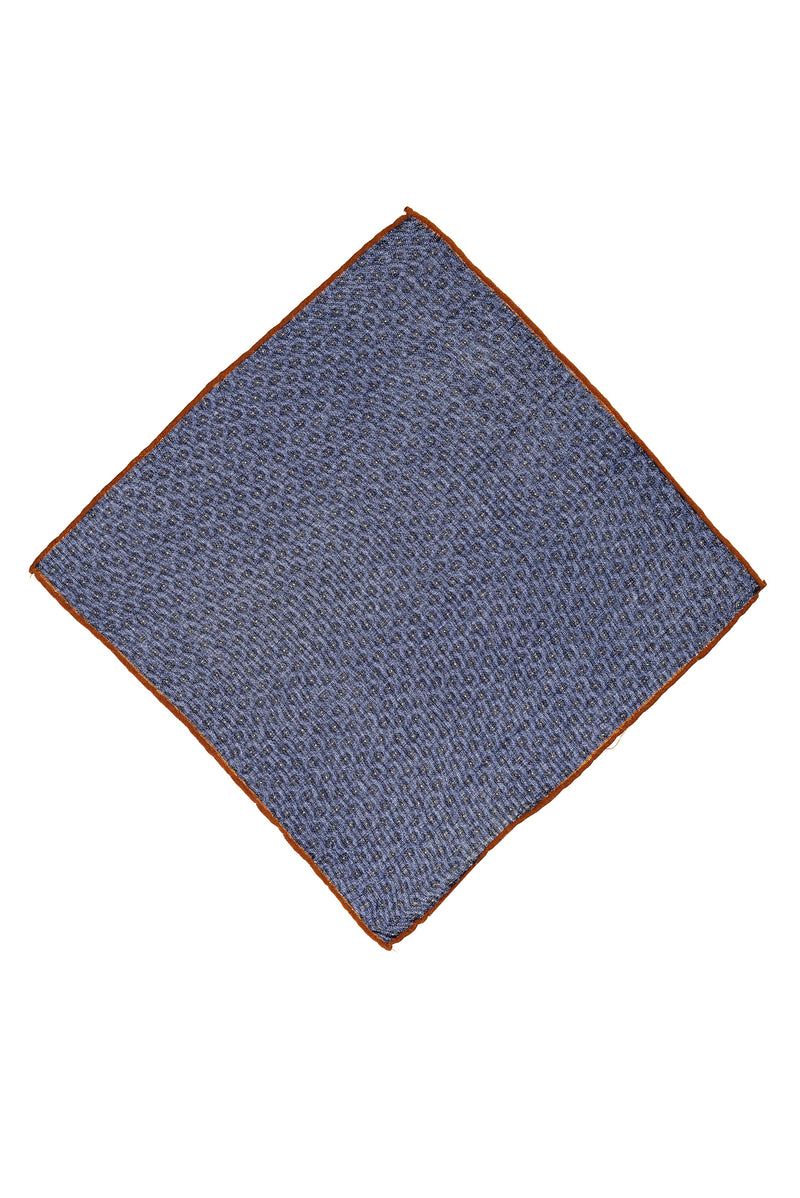 Koyu Mavi  İtalyan Desenli Yün Mendil