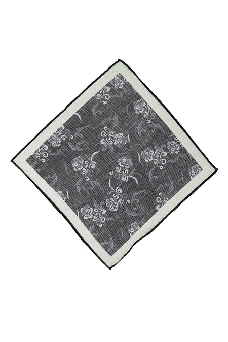 Siyah İtalyan Desenli Yün Mendil