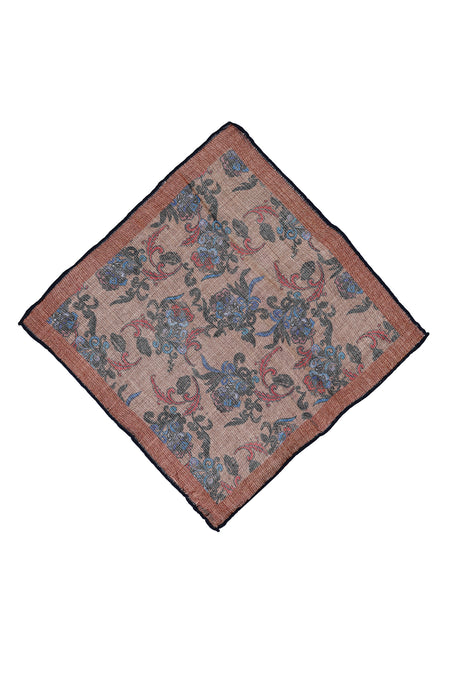 Kiremit İtalyan Desenli Yün Mendil