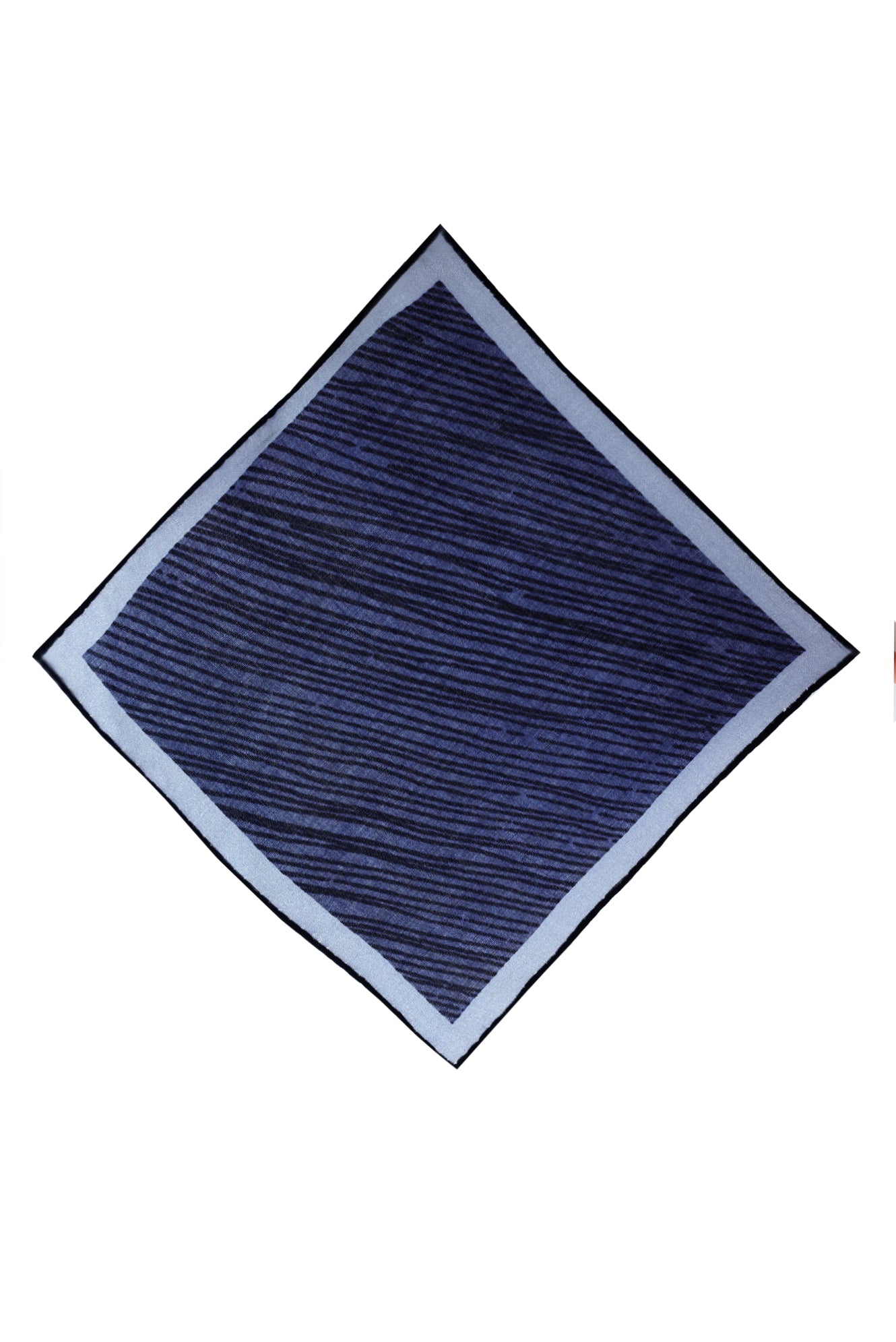 Açık Lacivert İtalyan Desenli Yün Mendil