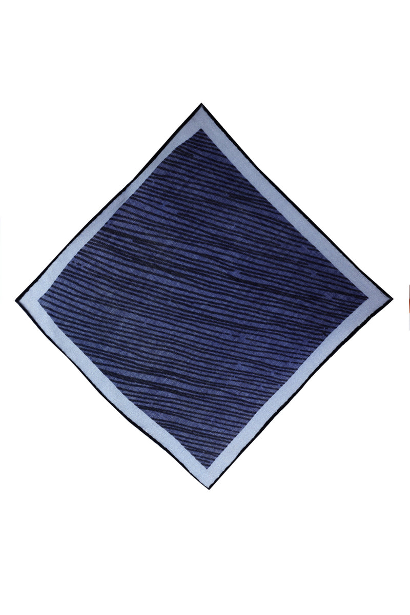 Açık Lacivert İtalyan Desenli Yün Mendil