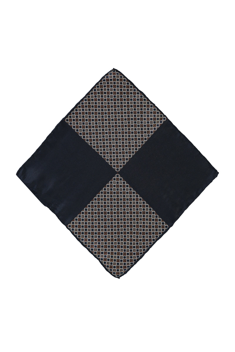 Koyu Lacivert İtalyan Desenli Mendil