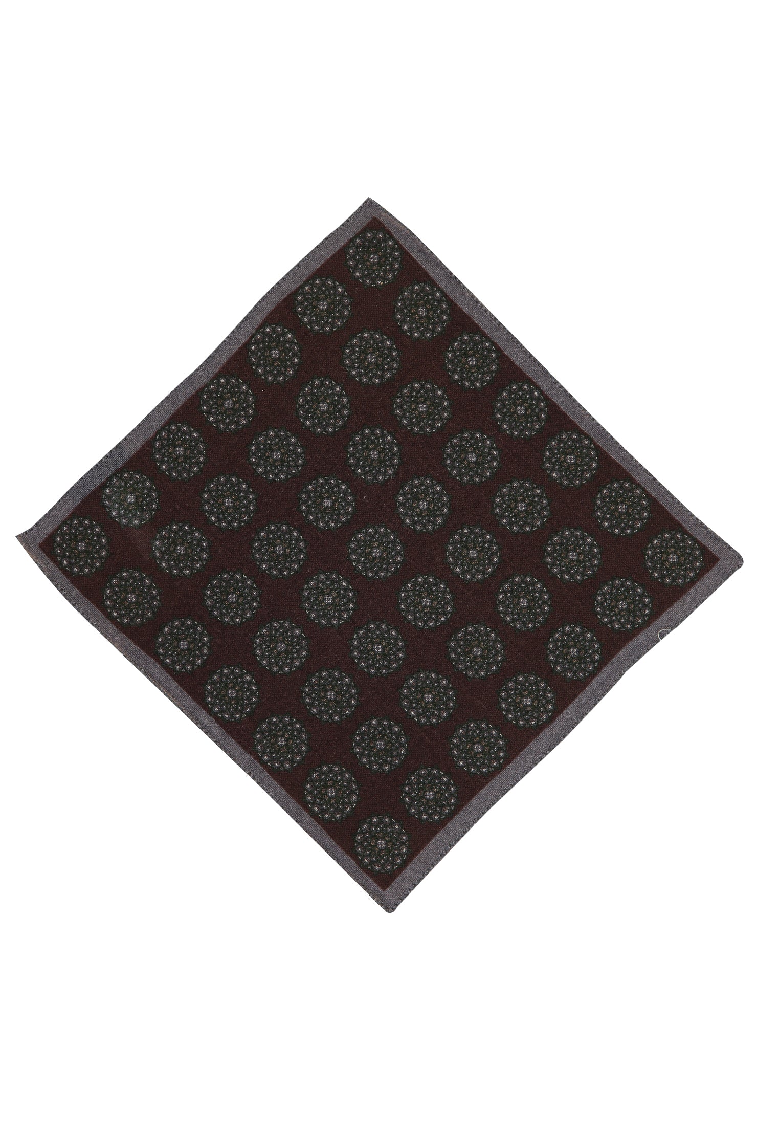 Orta Gri İtalyan Desenli Yün Mendil