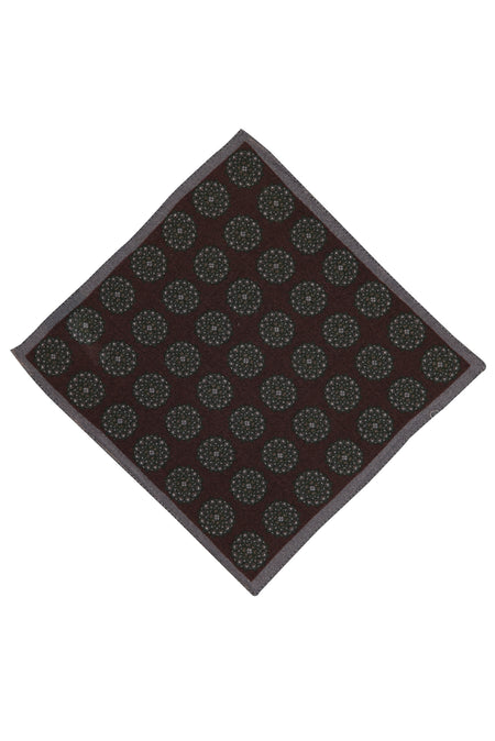 Orta Gri İtalyan Desenli Yün Mendil