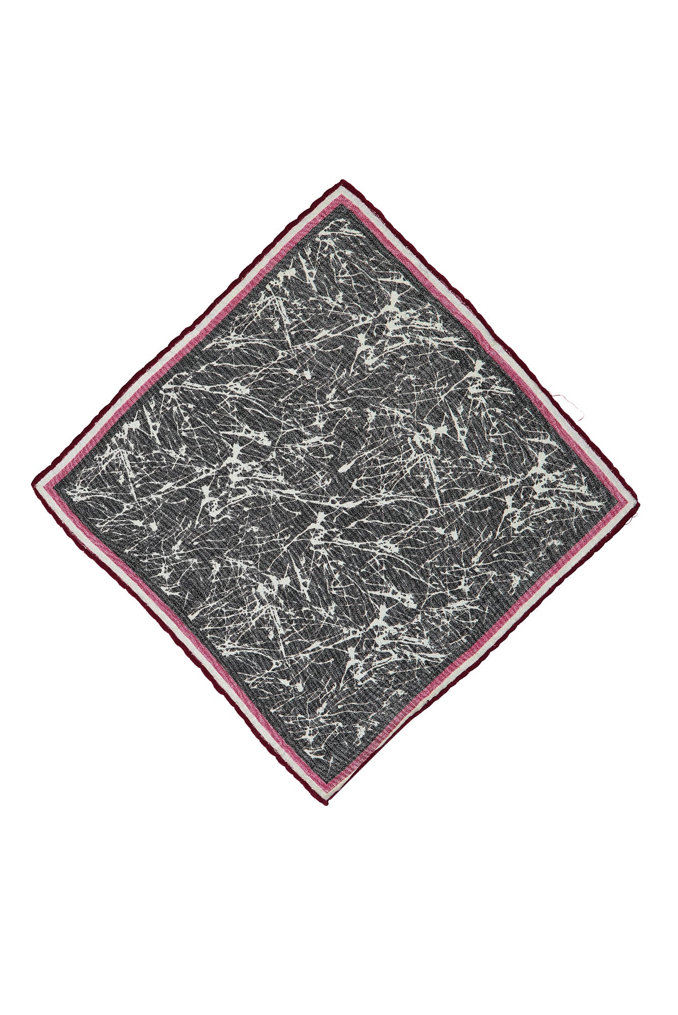 Siyah İtalyan Desenli Yün Mendil