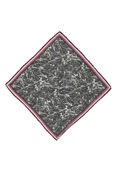 Siyah İtalyan Desenli Yün Mendil