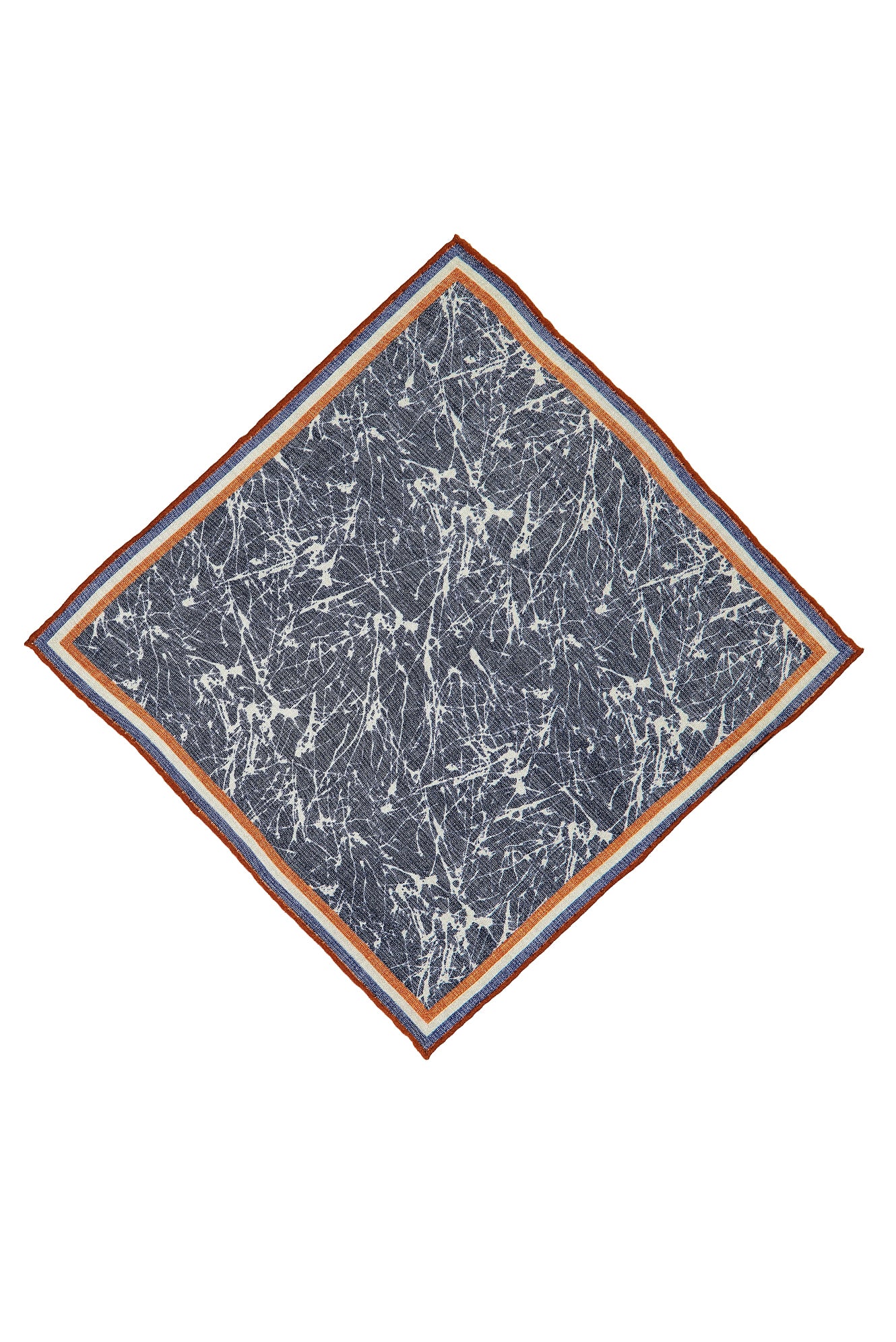 Açık Lacivert İtalyan Desenli Yün Mendil