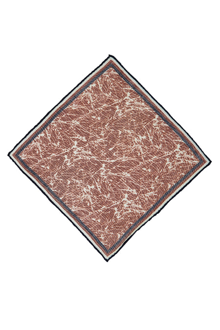 Orta Kahve İtalyan Desenli Yün Mendil