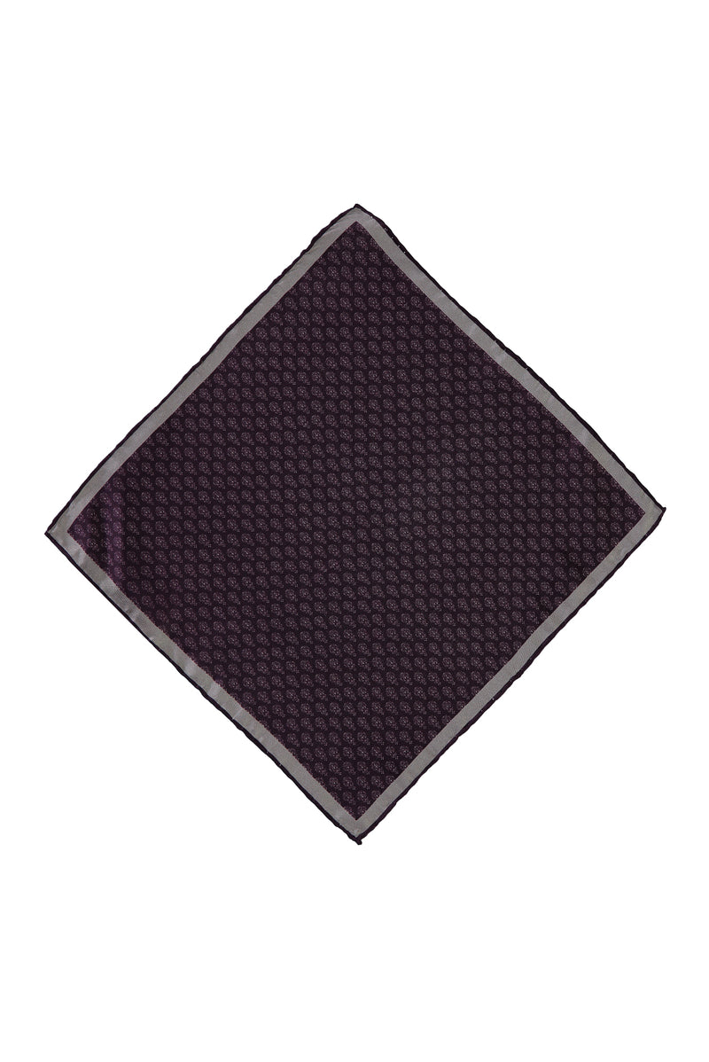 Koyu Bordo Desenli Mendil