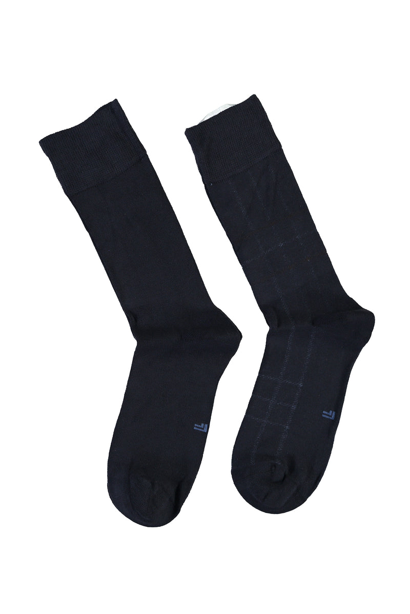 İndigo 2'li Desenli Bambu Çorap Seti