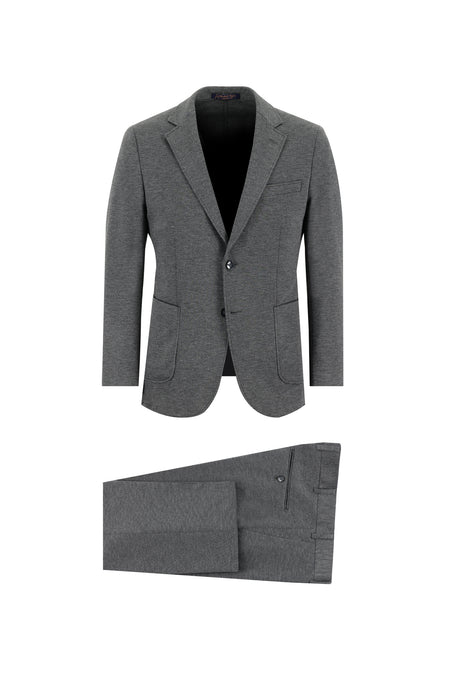 Orta Gri Slim Fit Dar Kesim Klasik Takım Elbise