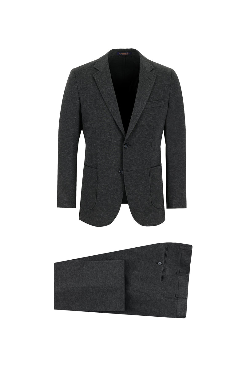 Koyu Antrasit Slim Fit Dar Kesim Klasik Takım Elbise