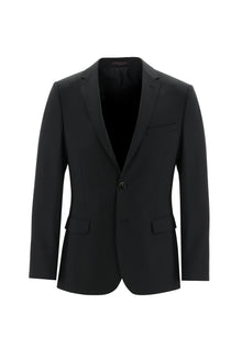 Siyah Super Slim Fit Ekstra Dar Kesim Fit Yünlü Klasik Takım Elbise