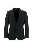 Siyah 8 Drop Long Slim Fit Uzun Dar Kesim Yünlü Tak?m Elbise-Abdullah Ki??l?