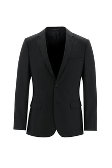 Siyah 8 Drop Long Slim Fit Uzun Dar Kesim Yünlü Tak?m Elbise-Abdullah Ki??l?