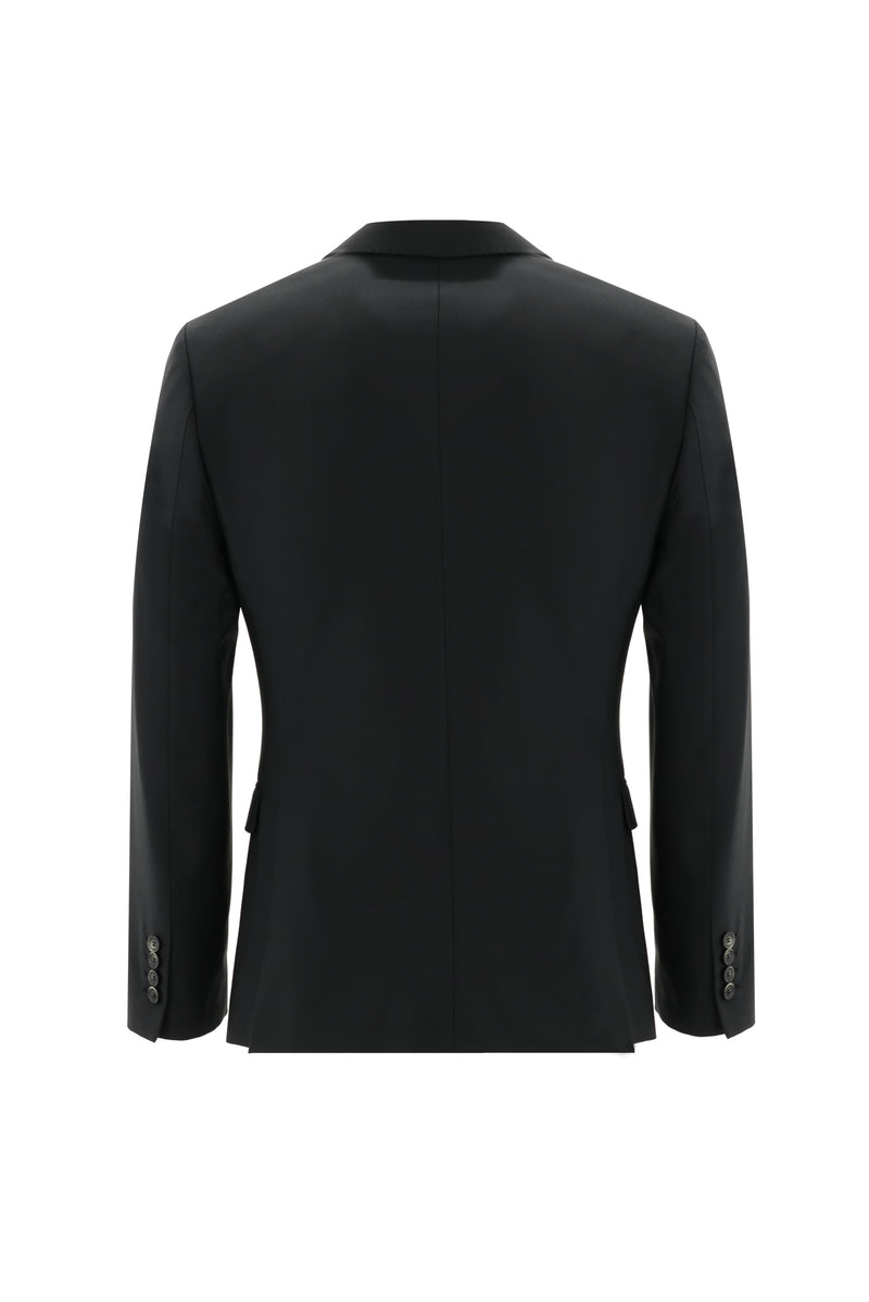 Siyah 7 Drop Super Slim Fit Eksra Dar Kesim Yünlü Tak?m Elbise-Abdullah Ki??l?