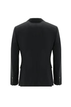 Siyah 8 Drop Long Slim Fit Uzun Dar Kesim Yünlü Tak?m Elbise-Abdullah Ki??l?