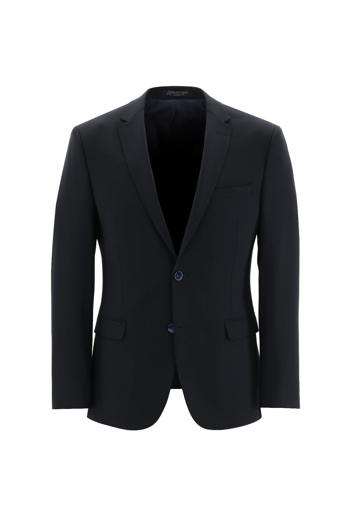 Siyah Lacivert 8 Drop Long Slim Fit Uzun Dar Kesim Yünlü Tak?m Elbise-Abdullah Ki??l?