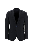 Siyah Lacivert Regular Long Fit Uzun Klasik Kesim Yünlü Takım Elbise