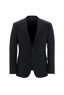 Siyah Lacivert Regular Long Fit Uzun Klasik Kesim Yünlü Takım Elbise