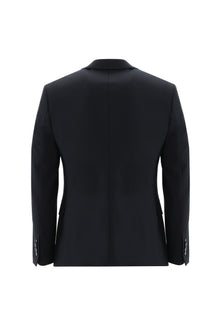 Siyah Lacivert 7 Drop Super Slim Fit Eksra Dar Kesim Fit Yünlü Tak?m Elbise-Abdullah Ki??l?
