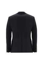 Siyah Lacivert Super Slim Fit Ekstra Dar Kesim Fit Yünlü Klasik Takım Elbise