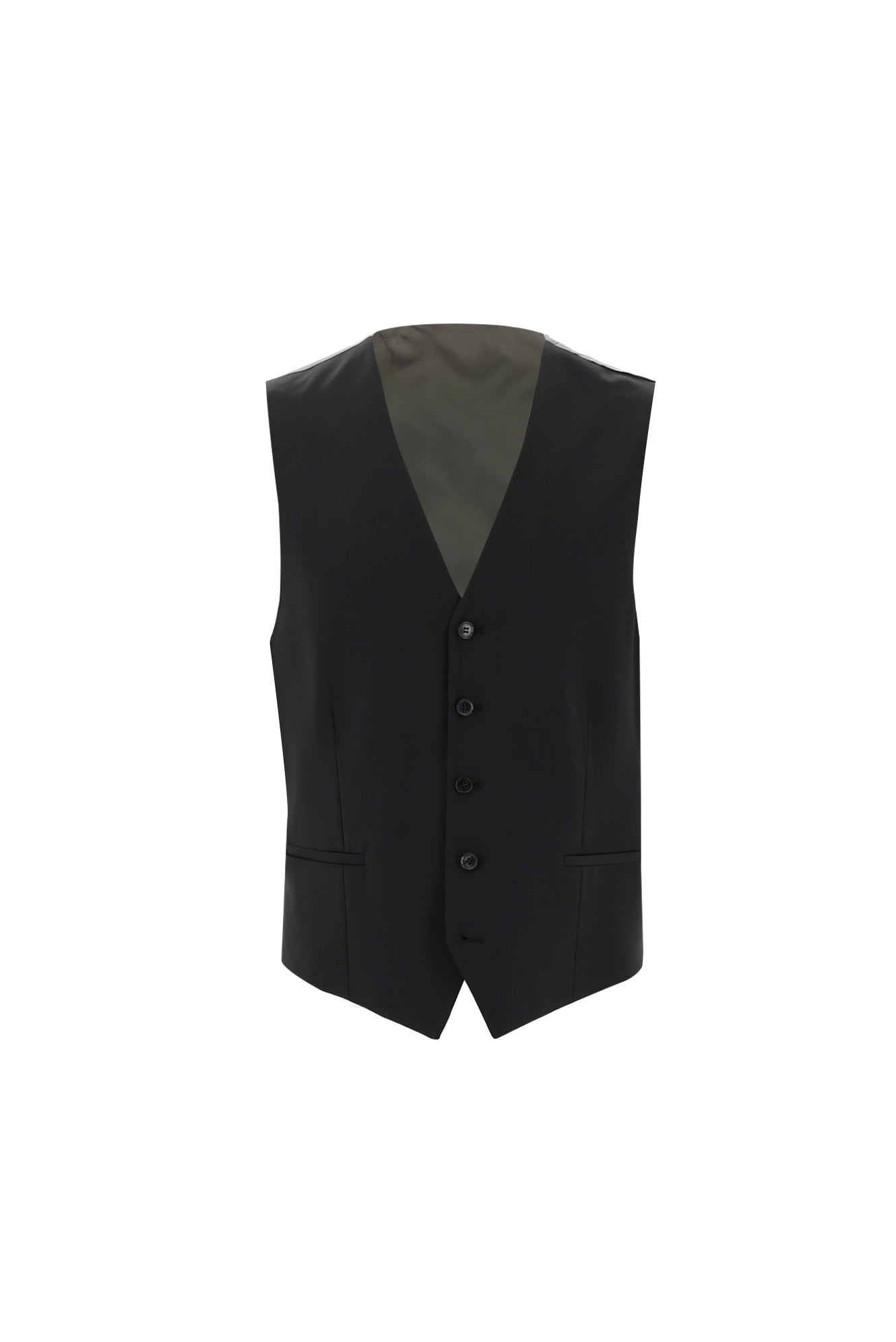 Siyah Regular Fit Yünlü Yelekli Takım Elbise