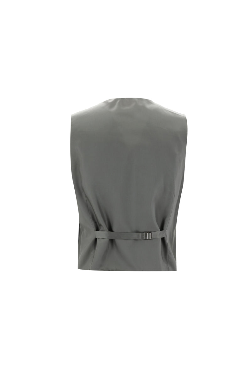 Siyah Slim Fit Dar Kesim Yünlü Yelekli Takım Elbise